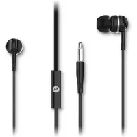 Motorola Sound Earbuds 105 Ecouteurs intra-auriculaires avec câble - Microphone intégré - Son clair et cristallin - 6 coussinets en silicone inclus - Noir