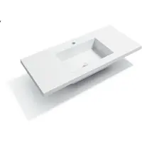 Veroni Lavabo sur plan vasque en surface solide minérale , largeur 60 cm