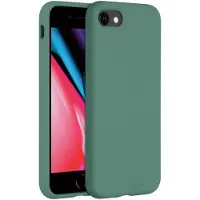 Accezz Coque Liquid Silicone Apple iPhone SE (2022 / 2020) / 8 / 7 - Vert foncé