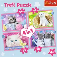 Trefl Puzzle 4en1 Chats drôles - Puzzle pour enfants 34396