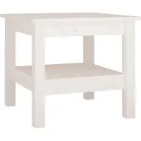 vidaXL Table basse blanche 45x45x40 cm pin massif