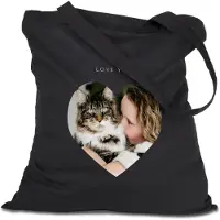 Yoursurprise Tote bag personnalisé en coton bio - Noir - Lot de 3