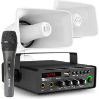 Power Dynamics auto - - avec 2 haut-parleurs et Bluetooth - 30W - 12V (Passif), Haut-parleur PA, Noir