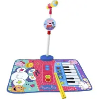 Reig Musicales Peppa Pig Battery And Piano Carpet With Foot And Drumsticks Microphone Multicolore