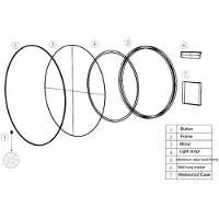 Wiesbaden Novi miroir rond avec LED, dimmable 100 cm laiton brossé 38.3710