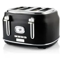 WESTINGHOUSE Grille-pain rétro Westinghouse - 4 tranches - fentes extra-larges - grille de maintien au chaud - 1750W - noir