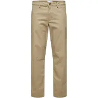 Selected Pantalon chino 'New Miles' camel / noir / blanc