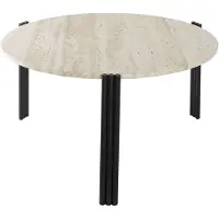 AYTM Table basse Tribus Black | Travertine | Ø80 cm