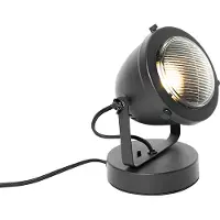 QAZQA Lampe de table industrielle noire 18 cm - Emado