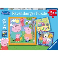 Ravensburger Puzzles 3 x 49 pièces : La famille et les amis de Peppa Pig