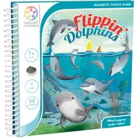 SmartGames - Flippin' Dolphins, jeu de puzzle magnétique avec 48 défis, 7 ans et +
