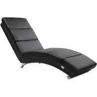 Casaria Chaise de relaxation noire London en similicuir