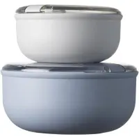 Omada Lunchbox Omada Pull Box Rond Bleu/Blanc (2-Pieces)