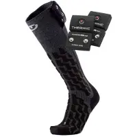 Therm-ic Heat Fusion Uni Heated Ski Socks + S-pack 1200 Batteries Heated Socks Bleu EU 42-44