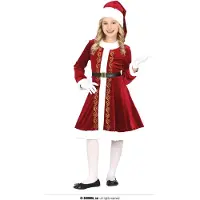Guirma Mother Christmas Girl Costume Rouge 7-9 Years