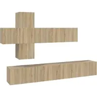 vidaXL Ensemble d'armoires TV de 7 pièces en bois de chêne Sonoma