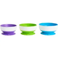Munchkin Stay Put Pack Of 3 Suction Bowls Rose
