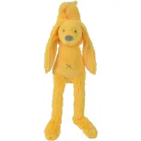 Happy horse Doudou musical lapin Richie jaune - Peluche cadeau bébé