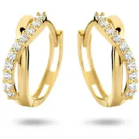 Marie-Celeste Klatschen Ohrringe Zirkonia - 12,5 mm - Gold, (Or jaune 14 carats)