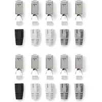 Nedis Connecteur RJ45 | RJ45 Pass Through | FTP CAT7 plein/brin | Droit | Plaqué or | 10 pcs. | PVC | Gris / Noir / Blanc | Emballé