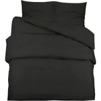 vidaXL Ensemble de literie noir 155x220 cm Microfibre légère