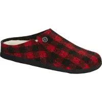 Birkenstock Pantoufle Birkenstock Women Zermatt Soft Footbed Wool Felt Plaid Red Narrow-Taille 37