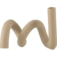 J-Line Bougeoir Twist 1 bougie céramique beige