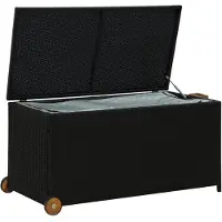 vidaXL Coffre de jardin noir 120x65x61 cm Poly rotin