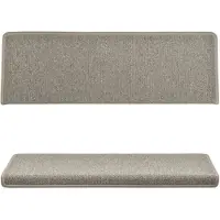 vidaXL Tapis d'escalier 15 pièces 65 x 21 x 4 cm Gris clair Bord rectangulaire
