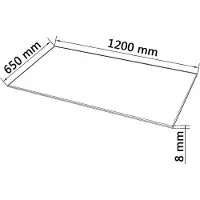 vidaXL Dessus de table rectangulaire en verre trempé 1200 x 650 mm