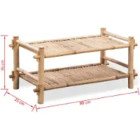 vidaXL Étagère à chaussures 2 niveaux Bambou