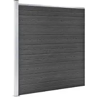 vidaXL Kit d'éléments de clôture WPC 1138x(105-186) cm Noir