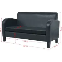 vidaXL Canapé à 2 places Cuir synthétique Noir