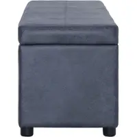vidaXL Banc avec compartiment de rangement 116 cm Gris Similicuir daim