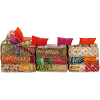 vidaXL Pouf modulaire à 4 places Patchwork Tissu