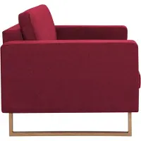 vidaXL Canapé à 2 places Tissu Rouge bordeaux