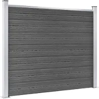 vidaXL Ensemble d'éléments de clôture WPC 872x146 cm Noir