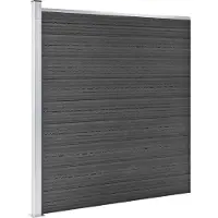 vidaXL Kit d'éléments de clôture WPC 1564x186 cm Noir
