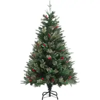 vidaXL Sapin de Noël avec pommes de pin Vert 120 cm PVC et PE