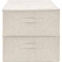 vidaXL Boîtes de rangement 2 pcs. tissu 70x40x18 cm crème