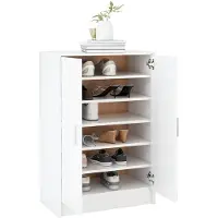 vidaXL Armoire à chaussures Blanc 60x35x92 cm Bois d’ingénierie