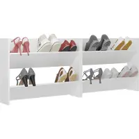 vidaXL Armoires à chaussures murales 2 pcs Blanc 80x18x60 cm Aggloméré