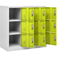vidaXL Armoire à casiers Gris clair et vert 90x45x92,5 cm Acier