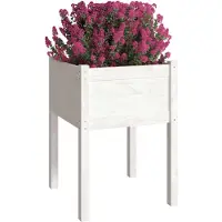 vidaXL Jardinières 2 pcs Blanc 50x50x70 cm Bois de pin massif