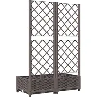 vidaXL Jardinière avec treillis Marron 80x40x121,5 cm PP