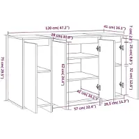vidaXL Sideboard Noir 120x41x75 cm Bois composite