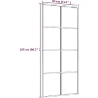 vidaXL Porte coulissante verre ESG mat et aluminium 90x205 cm blanc