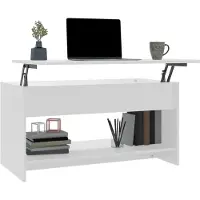 vidaXL Table basse blanche 102x50x52,5 cm Bois composite