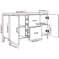 vidaXL Sideboard Blanc 100x36x60 cm Bois composite