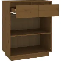 vidaXL Armoire d'appoint brun miel 60x34x75 cm Pin massif